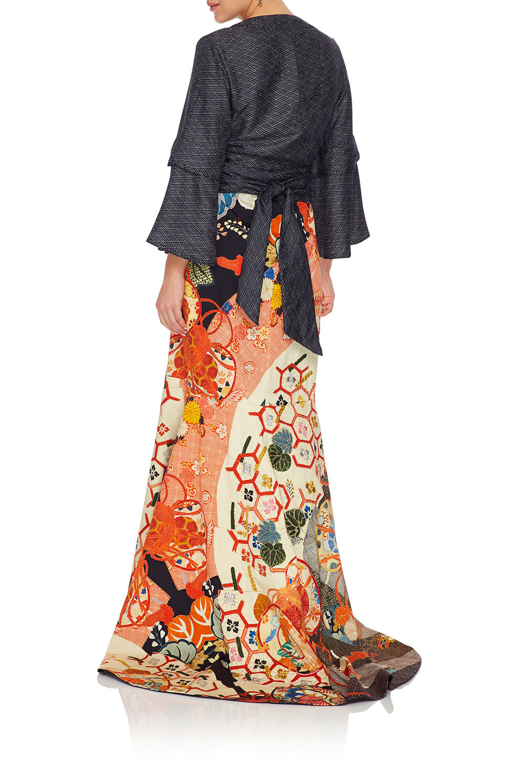 CAMILLA WRAP SKIRT WITH FRONT TUCKS KISSING THE SUN