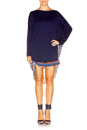 STITCH OF TIME LONG SLEEVE JUMPER W PRINT BACK