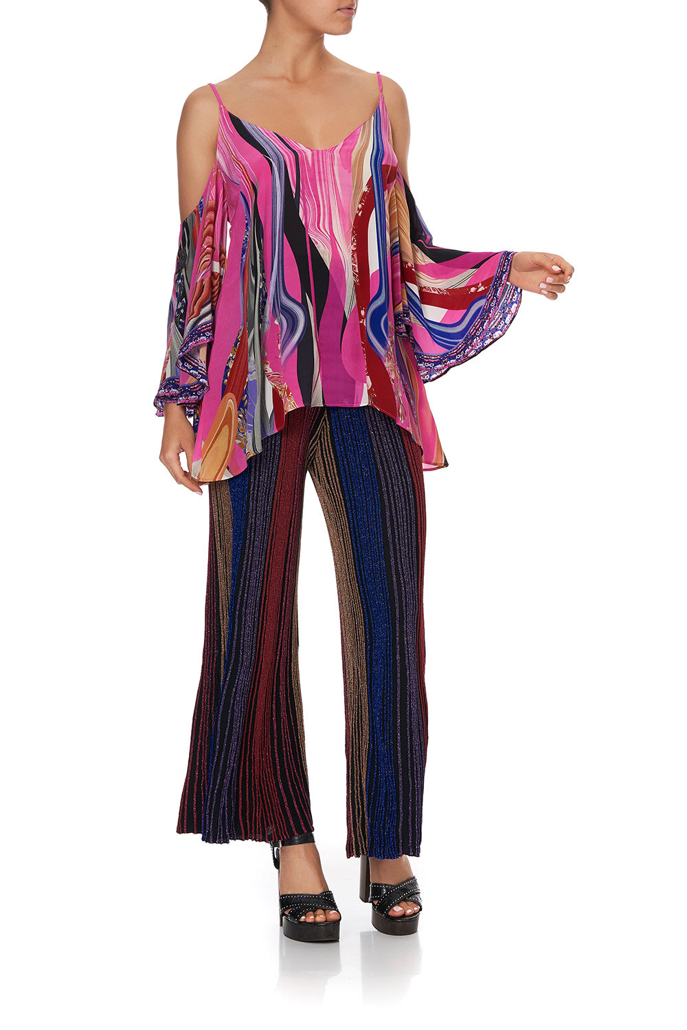 DROP SHOULDER STRAPPY BLOUSE FOLK RIVER