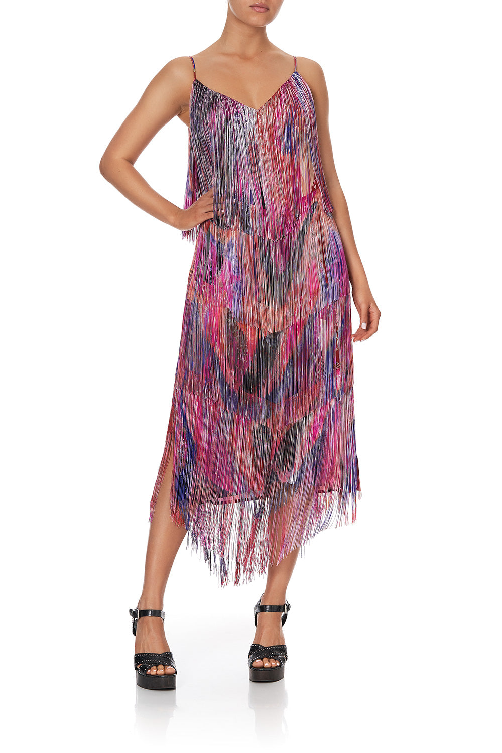 MIDI FRINGE DRESS FOLK RIVER