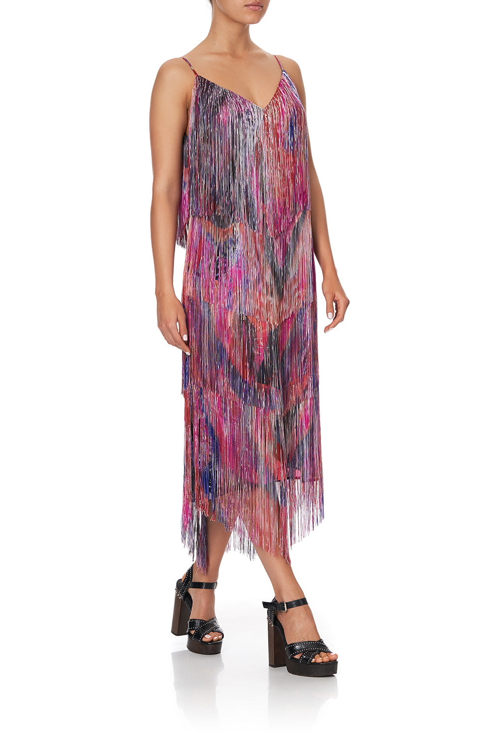 MIDI FRINGE DRESS FOLK RIVER