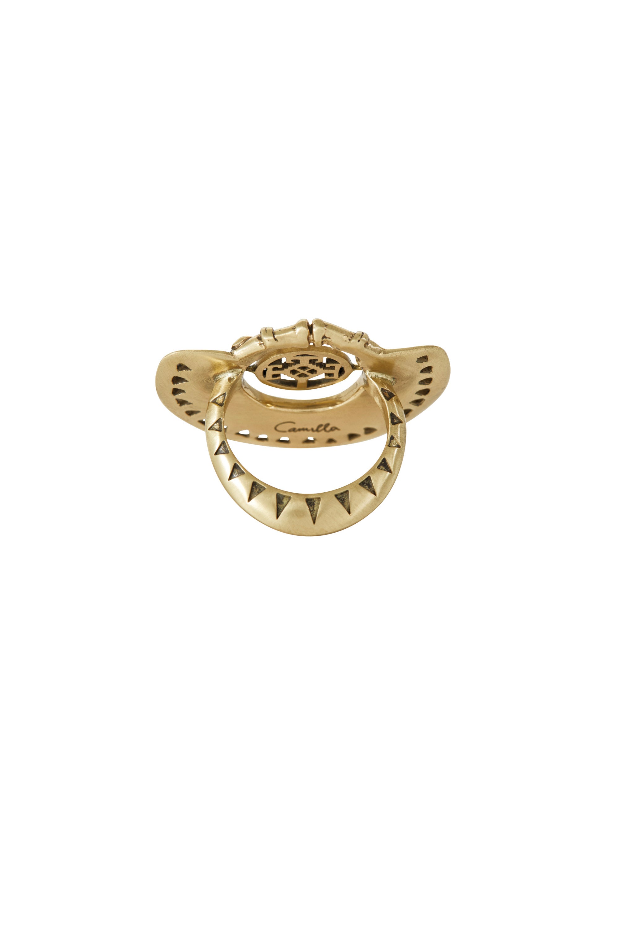 GOLD BRASS CUT OUT SPIN RING
