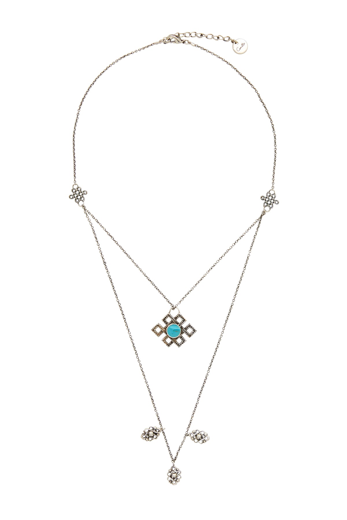 PHOENIX RISE SILVER V POINT MOTIF NECKLACE