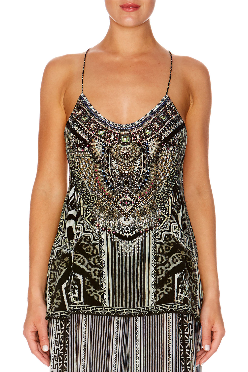 TRIBAL THEORY T BACK SHOESTRING TOP
