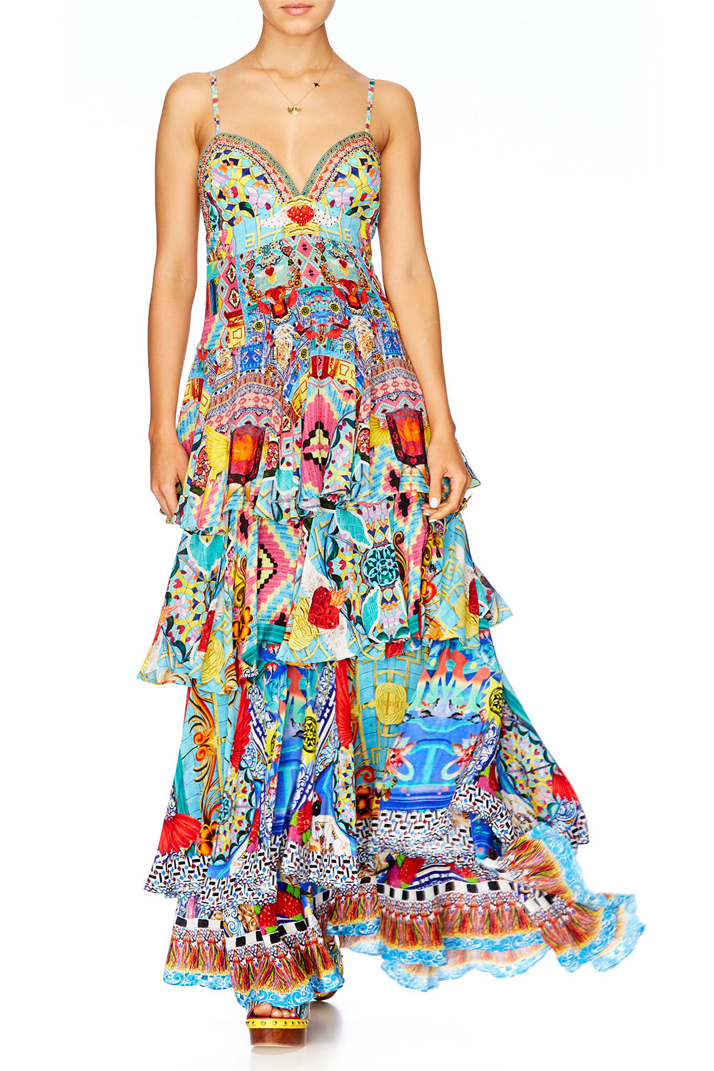 CLOSE TO MY HEART GATHERED TIERED DRESS
