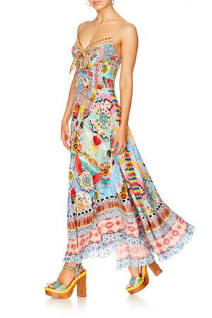 CLOSE TO MY HEART LONG DRESS WITH TIE FRONT