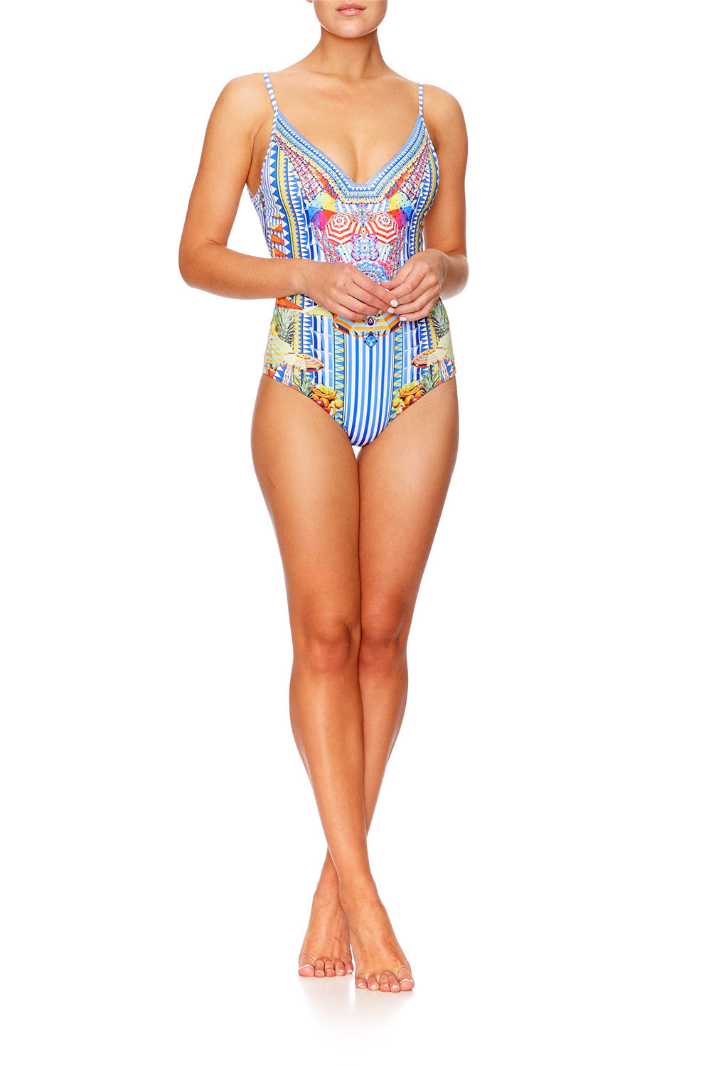 BOOK A SHADE WIRED V-NECK ONE PIECE