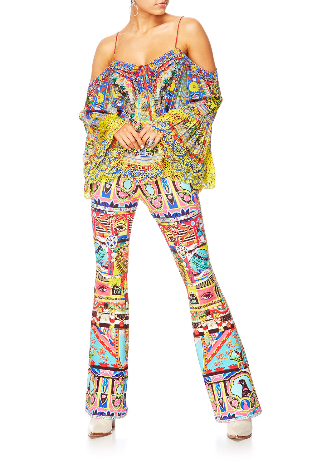 BOUNDLESS BLISS HIGH WAISTED FLARED TROUSER