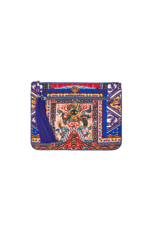 STITCH OF TIME SMALL CANVAS CLUTCH