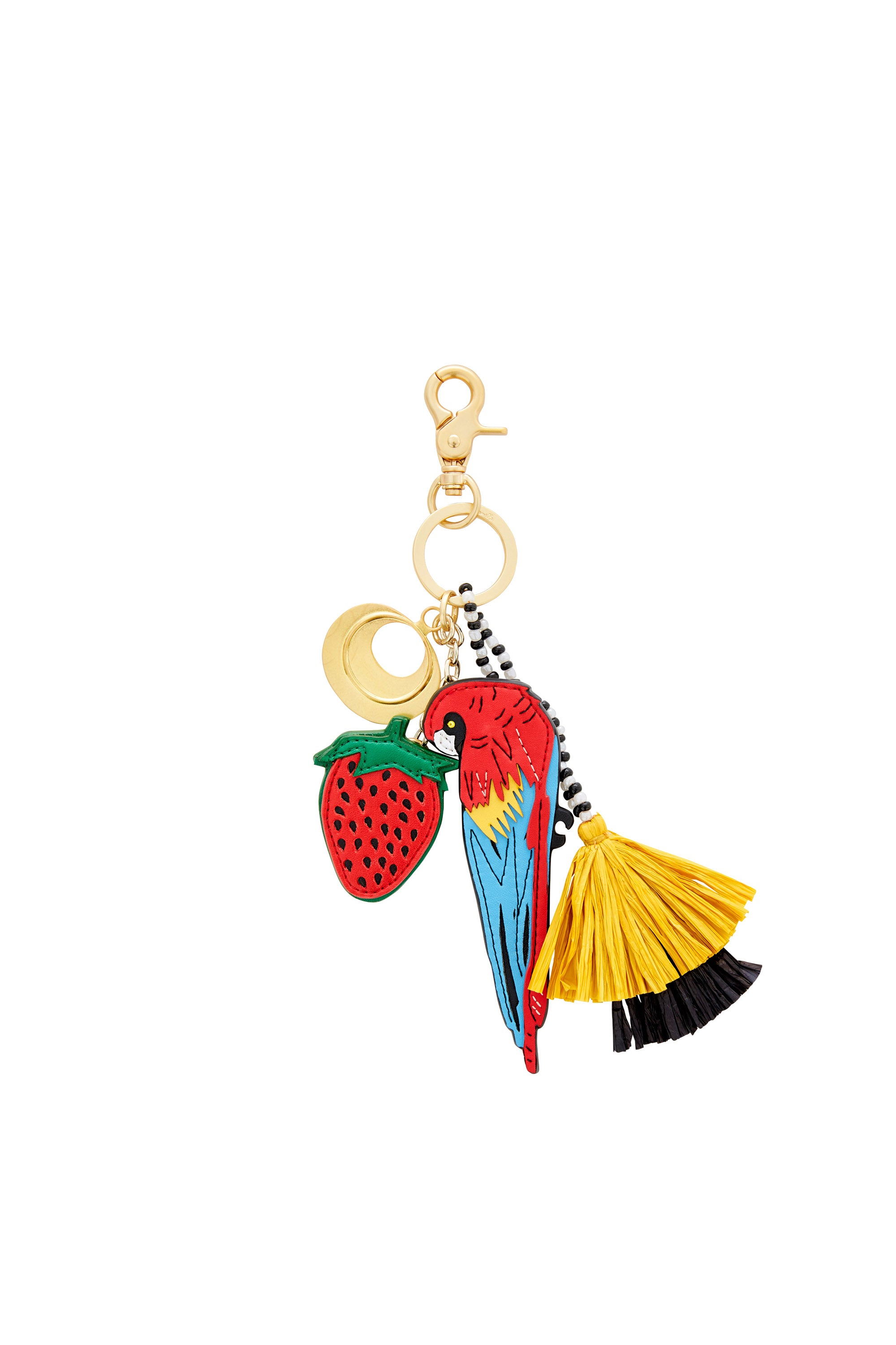 THERES NO PLACE LIKE RIO APPLIQUE LEATHER KEYRING
