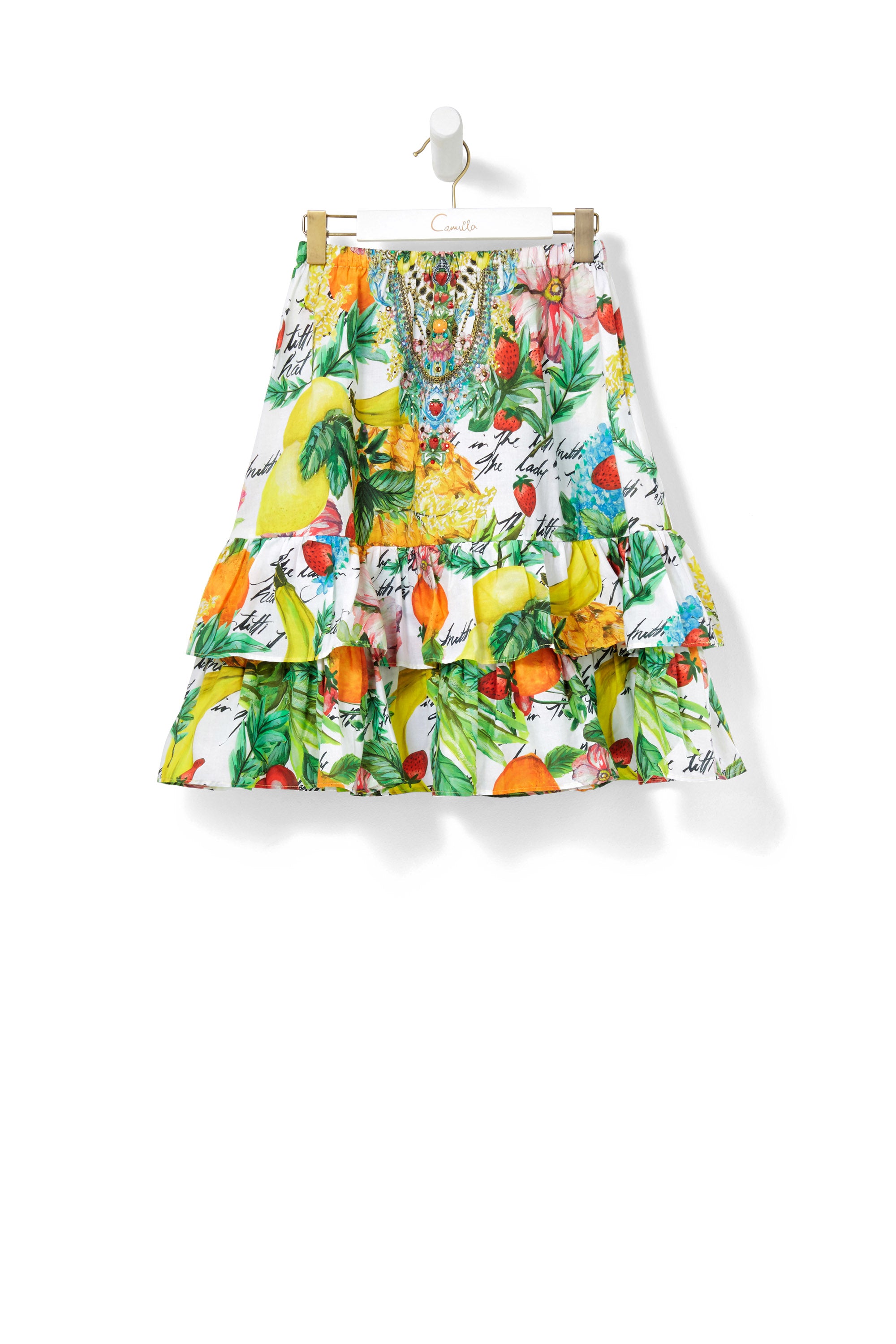 THERES NO PLACE LIKE RIO KIDS LONG TIERED SKIRT